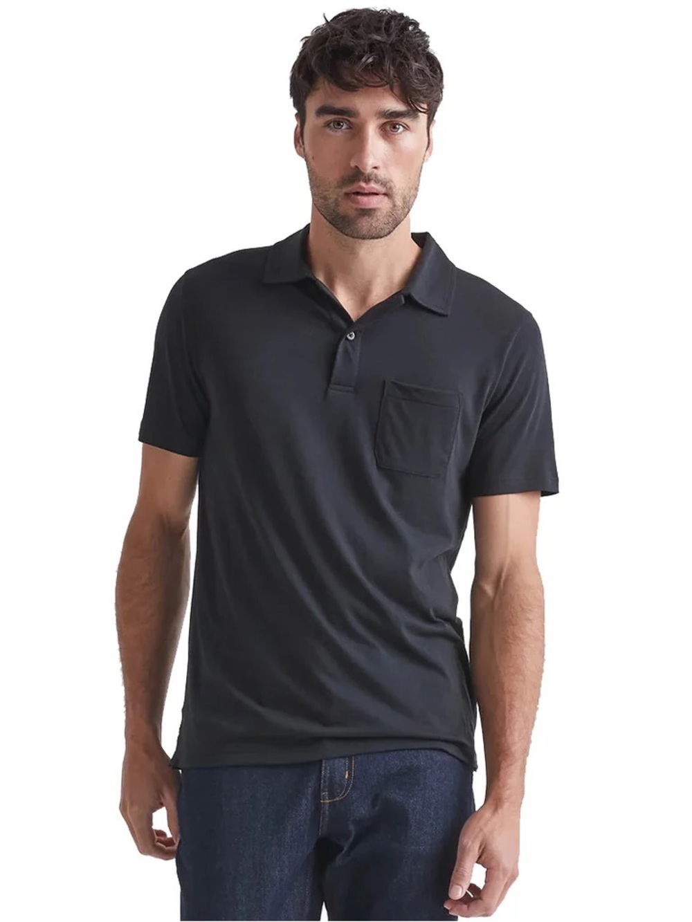 108 DU/ER Men's Dura-Soft Cotton The Only Polo - Black, Large